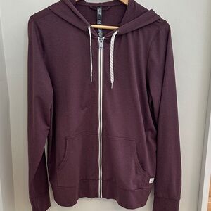 Vuori Burgundy Hoodie with Drawstrings